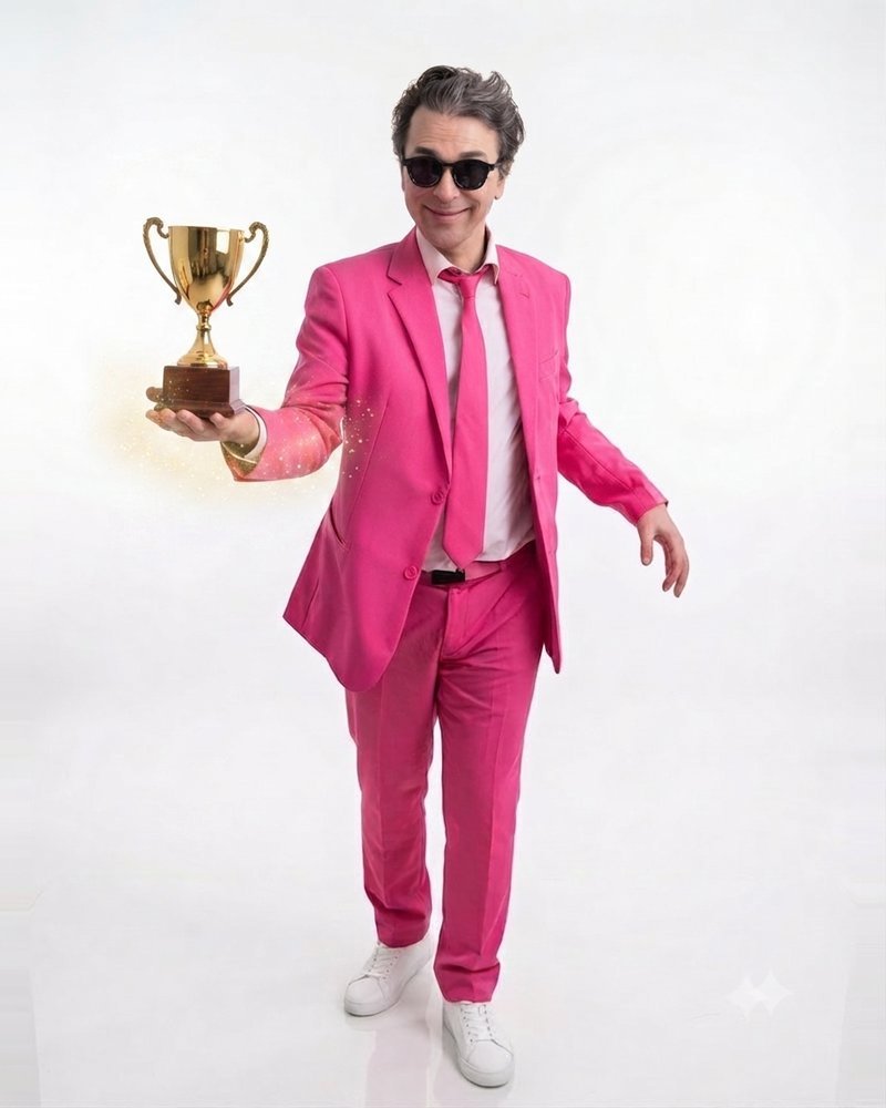 Monsieur Sucre fait apparaître un trophée pour un séminaire d'entreprise